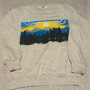 Vintage Nature Mountains Crewneck Sweatshirt Size M Jerzees Tag